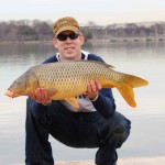 A nice 20 lb carp I caught on my best winter stick mix: bread crumb and sweet corn coated in a Nash sweet corn attractant.